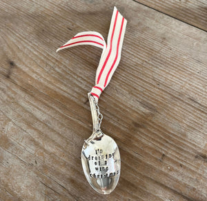 Stamped Spoon Ornament - I'M DREAMING OF A wine CHRISTMAS - #5471