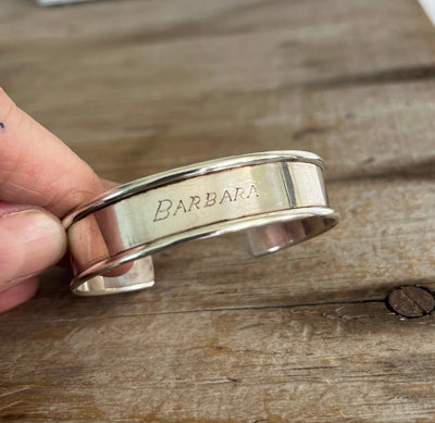 Sterling Napkin Ring Cuff Bracelet - GORHAM - BARBARA