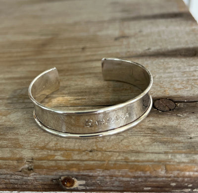 Sterling Napkin Ring Cuff Bracelet - GORHAM - BARBARA