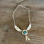 Native American inspired spoon necklace with turquoise bead - handmade upcycled silverware