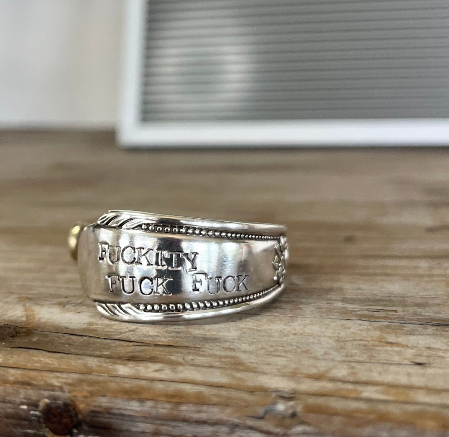 Spoon Cuff Bracelet - FUCKITY FUCK FUCK - HIAWATHA - #5564