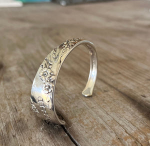 Spoon Cuff Bracelet - BLESSED - Bridal Wreath - #5589