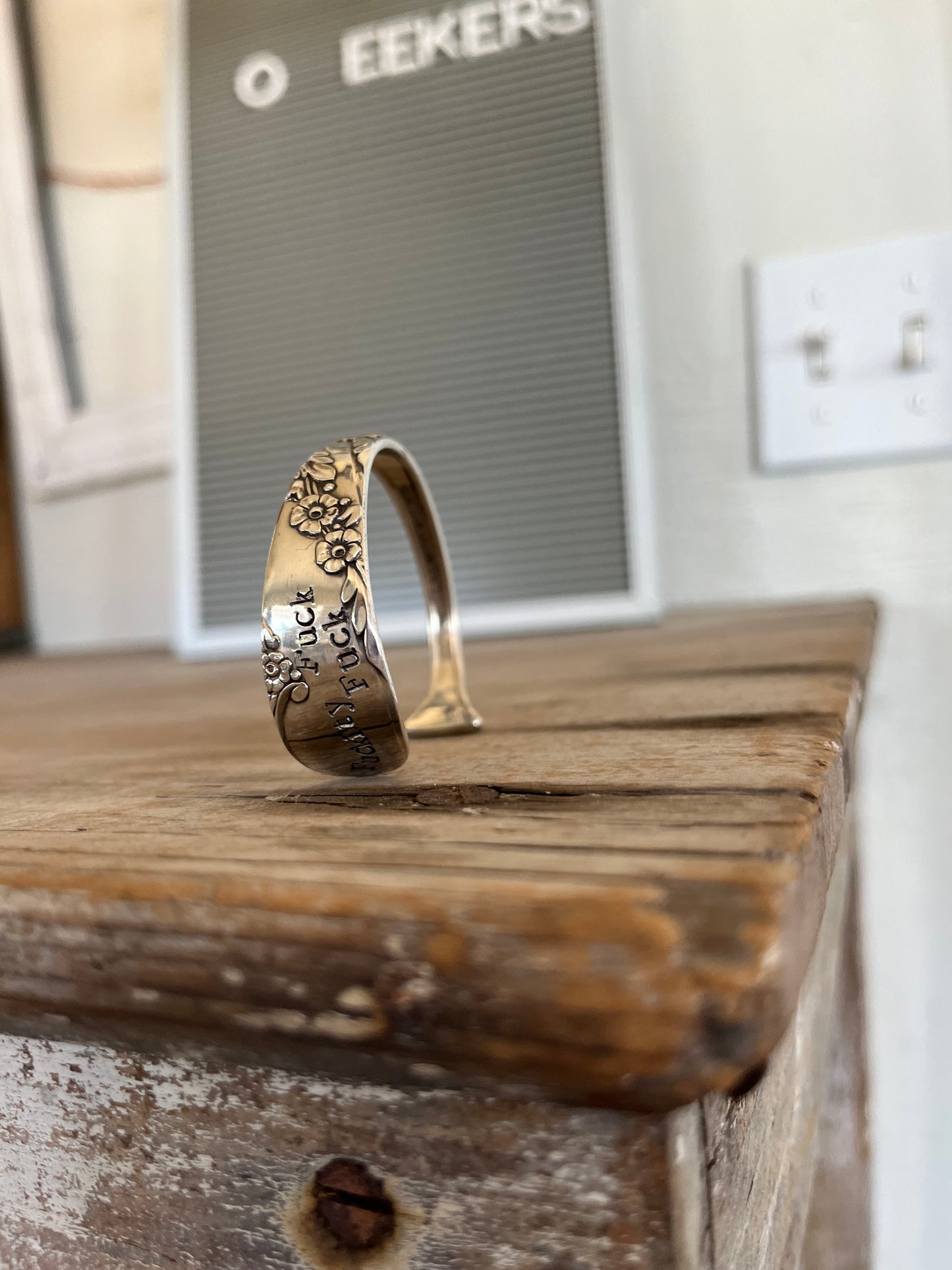 Spoon Cuff Bracelet - FUCKITY FUCK FUCK - #5593