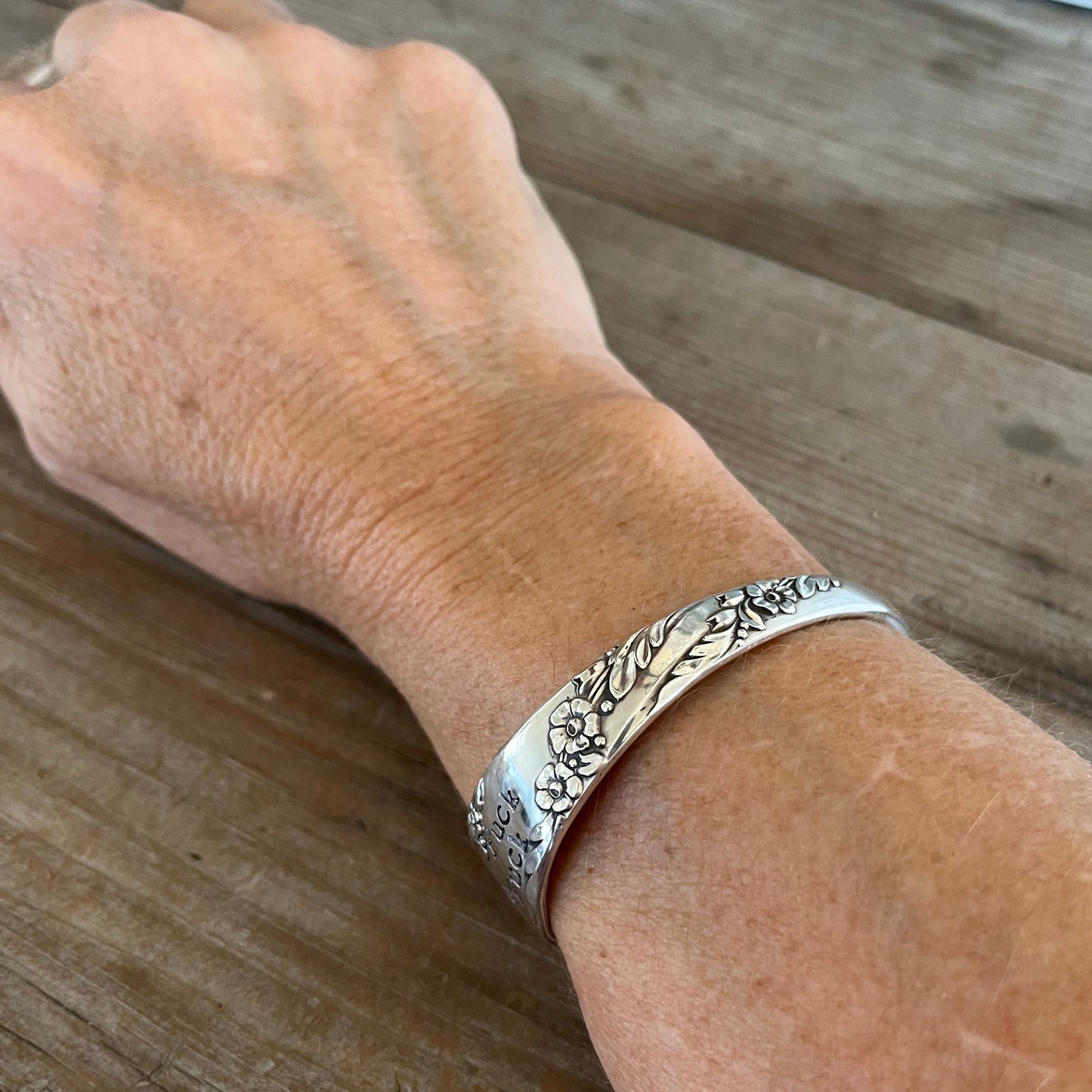 Spoon Cuff Bracelet - FUCKITY FUCK FUCK - #5593