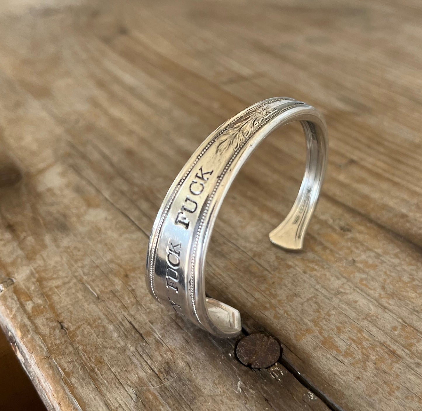 Spoon Cuff Bracelet - FUCKITY FUCK FUCK - #5594