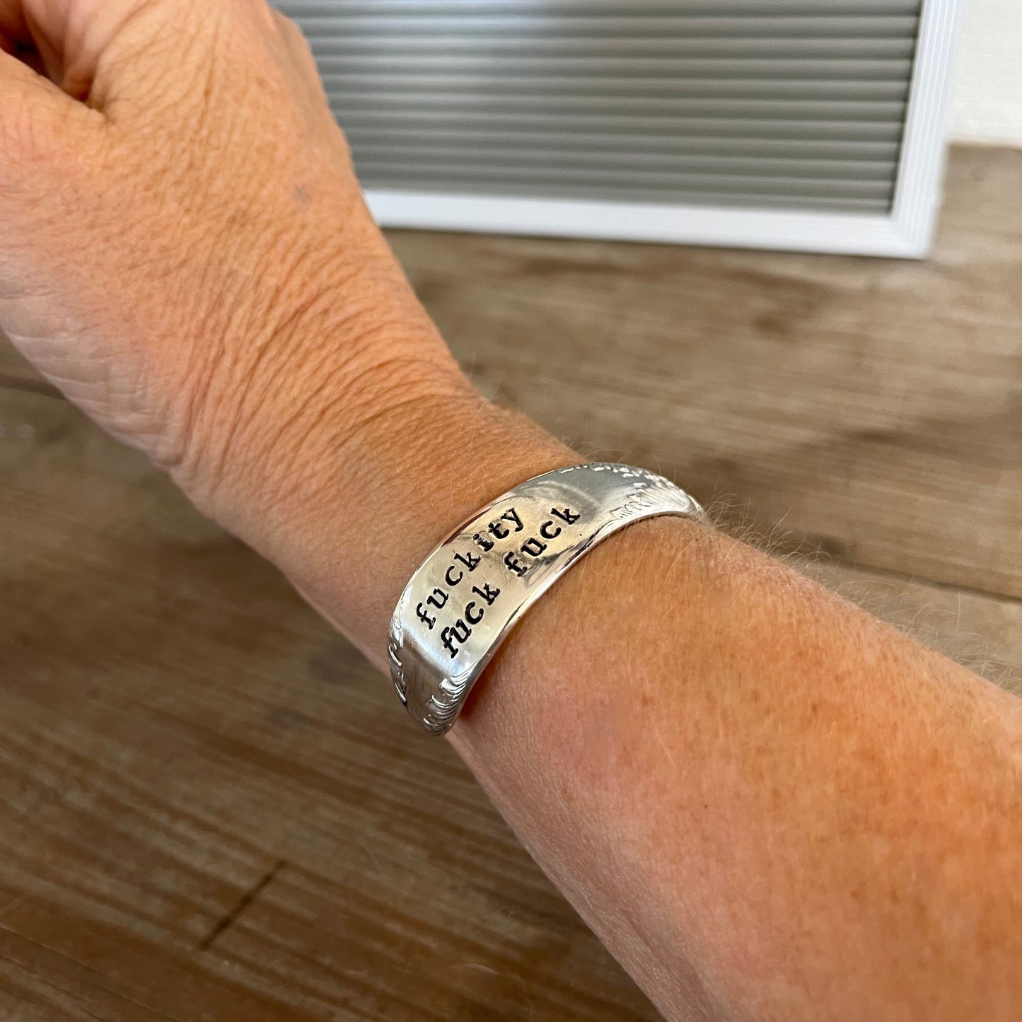 Spoon Cuff Bracelet - FUCKITY FUCK FUCK - #5595