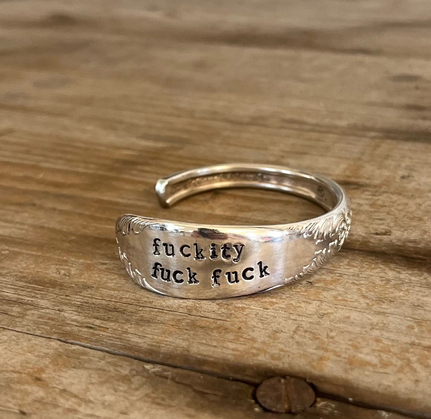 Spoon Cuff Bracelet - FUCKITY FUCK FUCK - #5595