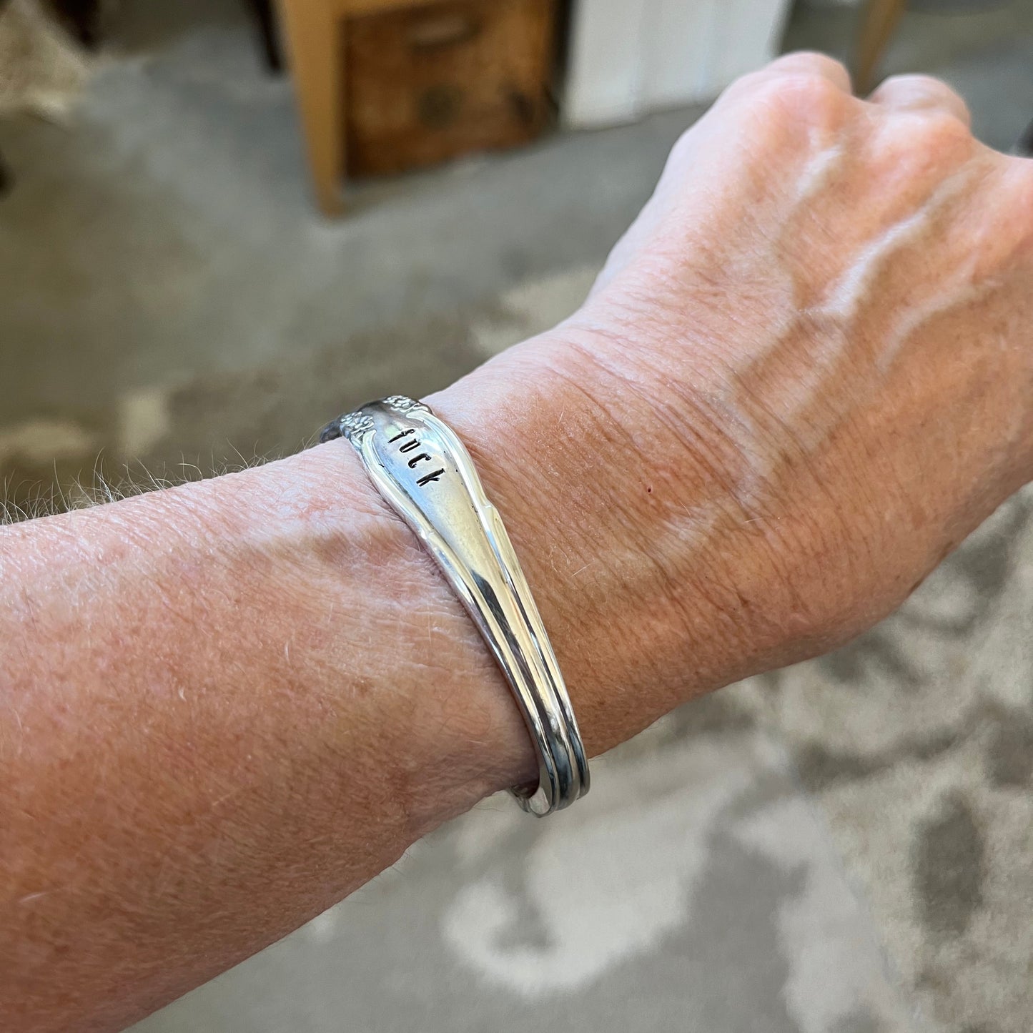 Spoon Cuff Bracelet - FUCKITY FUCK FUCK - #5596