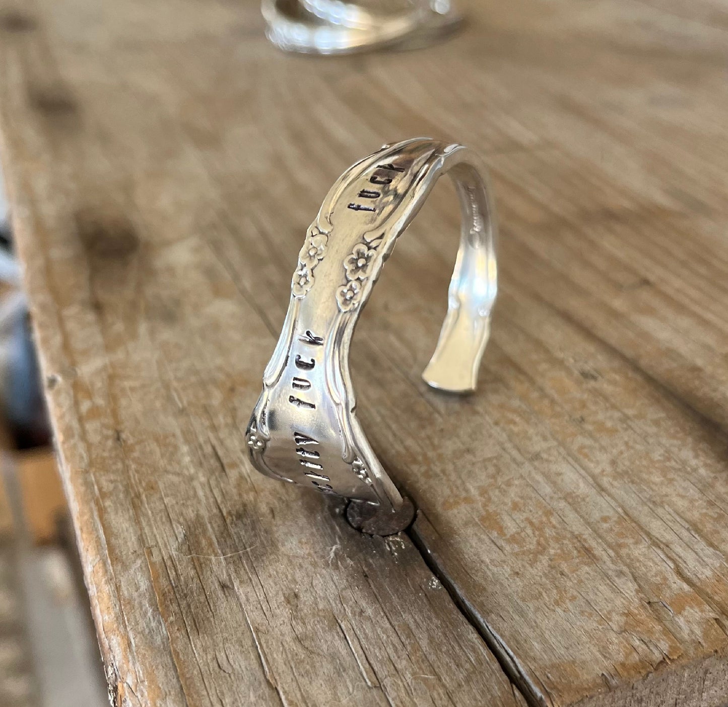 Spoon Cuff Bracelet - FUCKITY FUCK FUCK - #5596