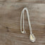 Upcycled Pearl Fenwick spoon handle necklace on adjustable 18-inch silverplate chain, one-of-a-kind antique Stratford Silver Co. jewelry