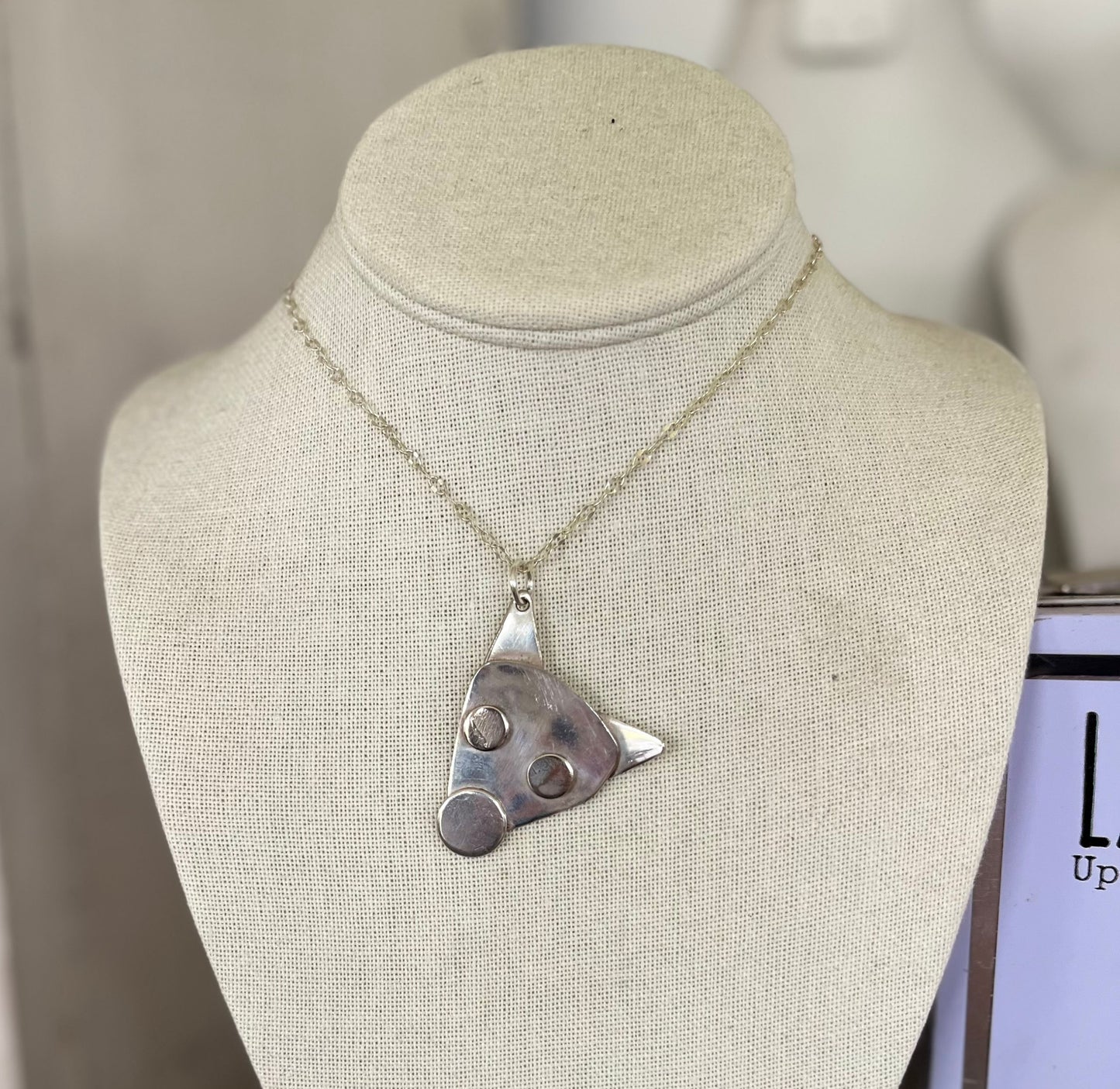 Upcycled vintage spoon puppy dog pendant necklace - handmade artisan silverware jewelry for dog lovers