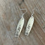 Handmade Snow Drop spoon earrings showing sweet floral silverware design and vintage silverplate patina