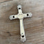Heart detail on reverse side of Eternally Yours knife cross bible page weight - upcycled vintage silverware