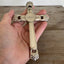 Detail of four-piece construction on Eternally Yours pattern knife cross made from vintage 1847 Rogers hollow handles