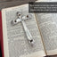 Knife cross bible page weight holding open book pages - handcrafted upcycled Eternally Yours silverware bookmark