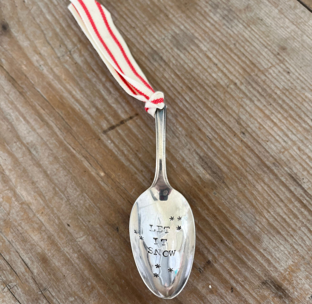 Stamped Spoon Ornament - LET IT SNOW - #5663