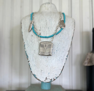 Buckles & Bits Necklace | 1920s Belt Buckle & Silverware Bits #5667