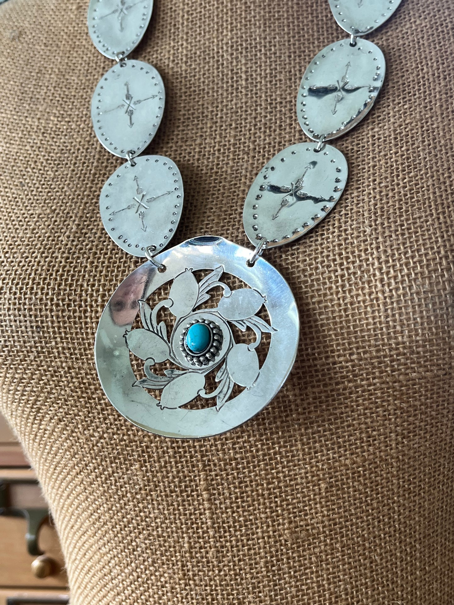 Spoon Concho Necklace - ARROWS - #5696