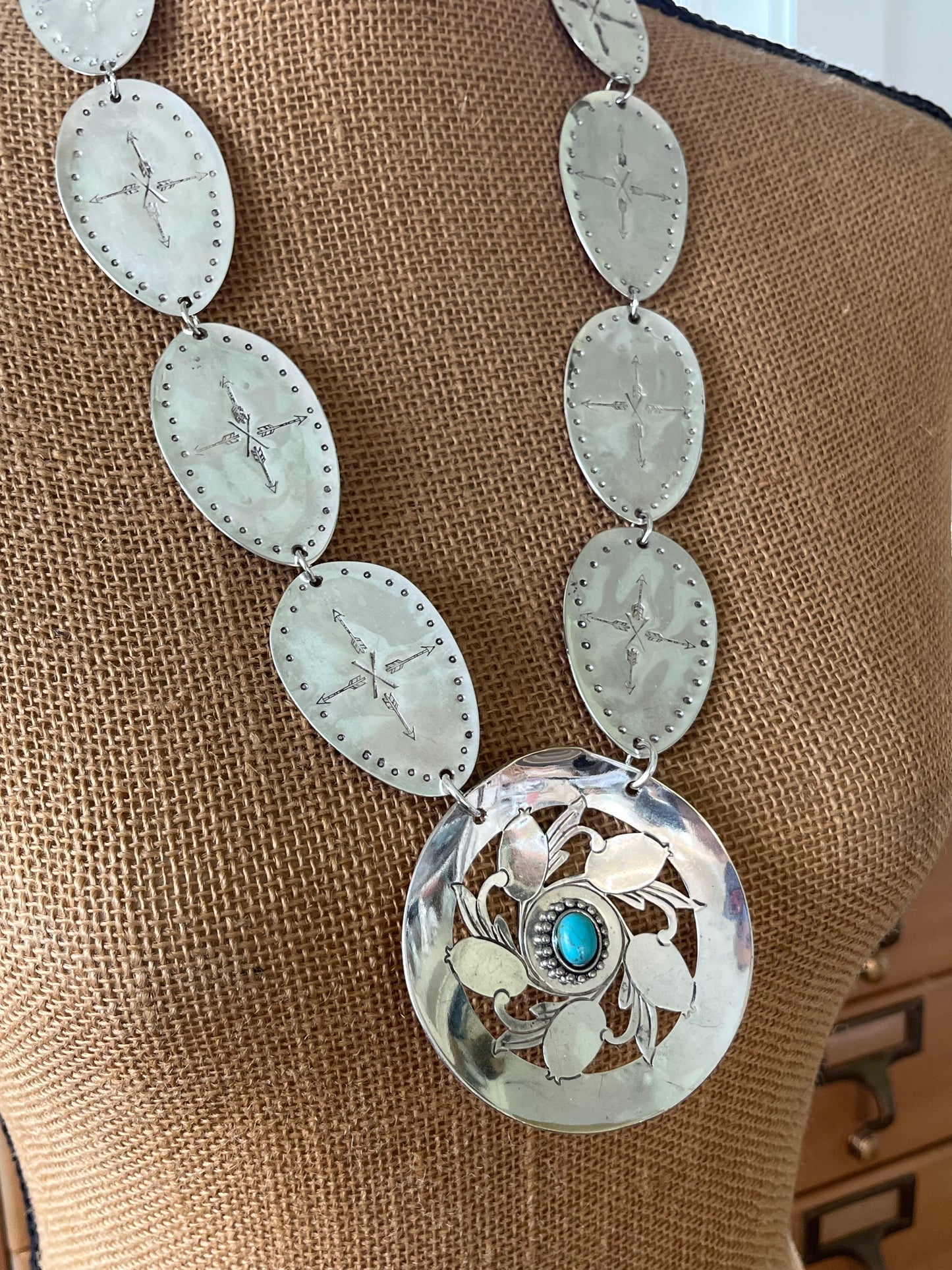 Spoon Concho Necklace - ARROWS - #5696