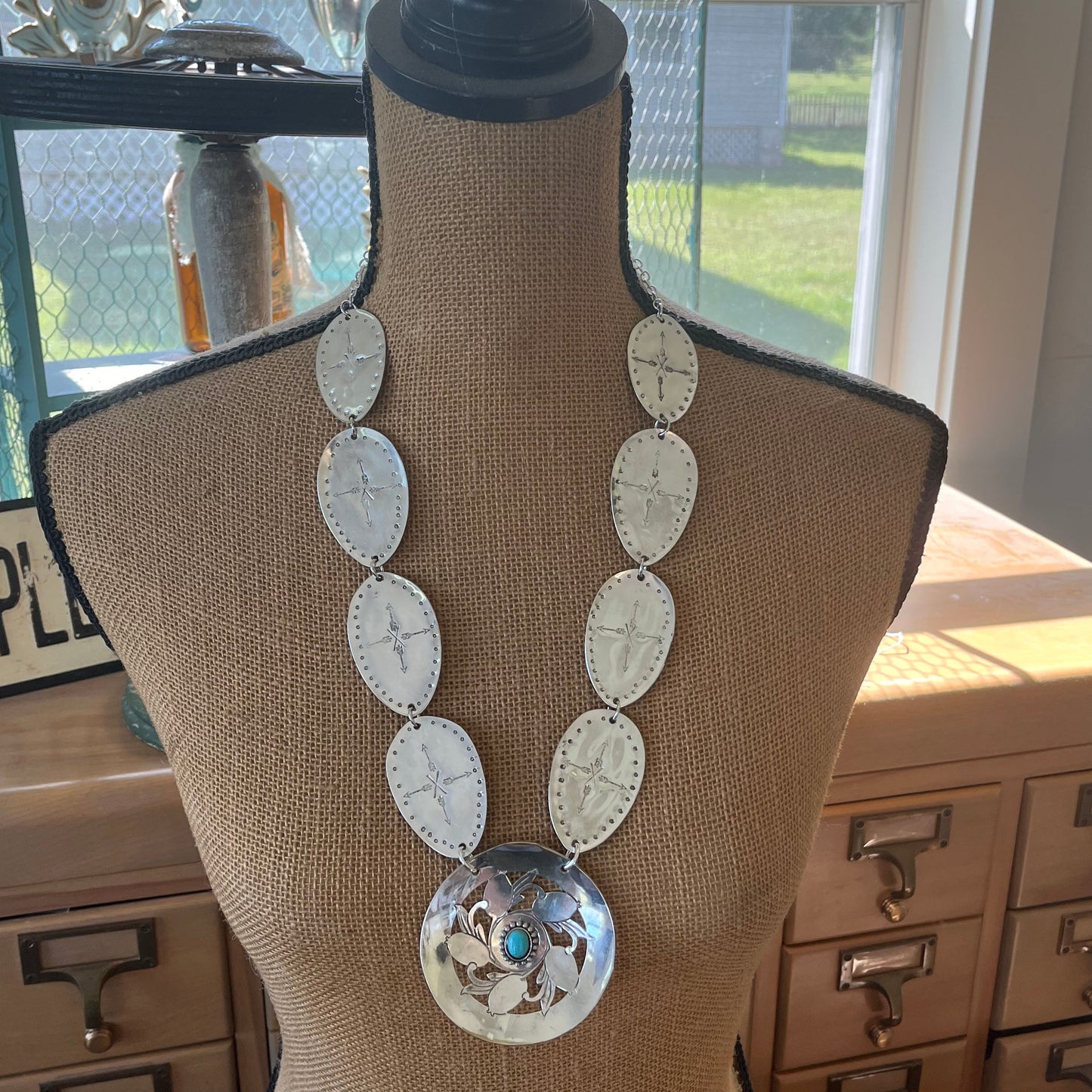 Spoon Concho Necklace - ARROWS - #5696