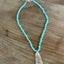 Turquoise Glass Bead Choker with Spoon Pendant FORTUNE - #5703