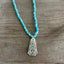 Turquoise Glass Bead Choker with Spoon Pendant FORTUNE - #5703