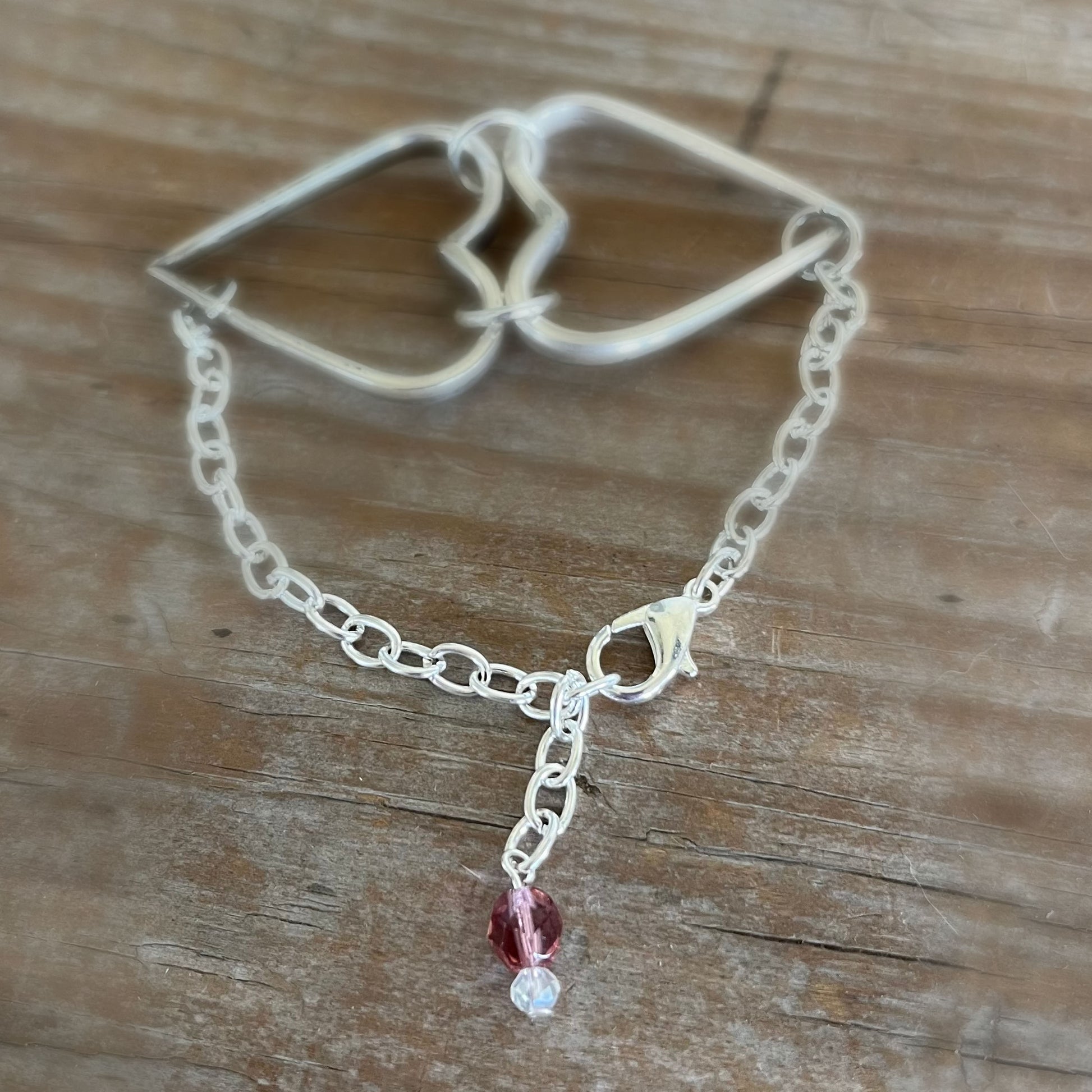 Eco-friendly upcycled fork tine heart bracelet - handmade artisan vintage silverware relationship jewelry