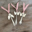 Collection of handmade angel ornaments featuring various patterns of upcycled vintage silverware - artisan Christmas decorations