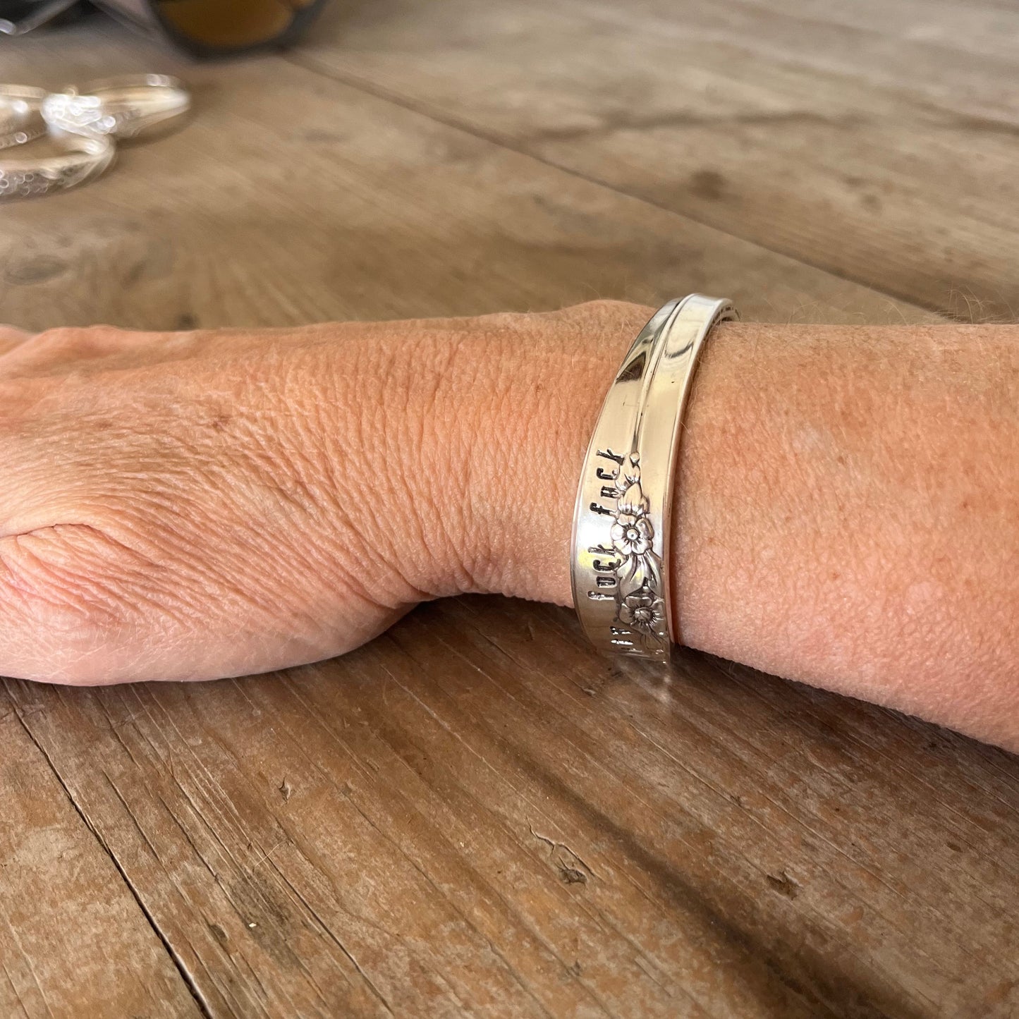 Spoon Cuff Bracelet -FUCKITY FUCK FUCK - #5780