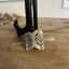 Alternate view of silverplate half-moon hair barrette with unique detailed filigree design - handcrafted from upcycled vintage silverware - Laughing Frog Studio