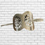 Close up of silverplate half-moon hair barrette with unique detailed filigree design - handcrafted from upcycled vintage silverware - Laughing Frog Studio