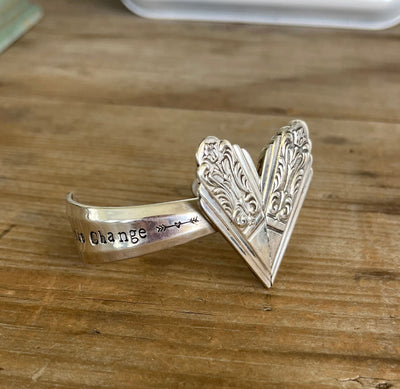 Spoon Heart Cuff Bracelet - #5895