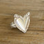 Victorian Rose heart spoon ring made from vintage silverware handles - upcycled statement jewelry