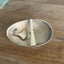 Back view of PEACE spoon belt buckle showing handcrafted catch and prongs fashioned from upcycled silverware scraps for snap belt