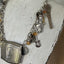 Close-up of Texas Pride spoon charm necklace - upcycled vintage silverware 