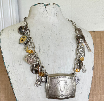 Texas Pride charm necklace - handmade upcycled vintage spoon jewelry