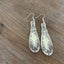 Upcycled vintage silverplate spoon earrings La Concorde pattern, 3 inches long with grape motif