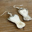 Upcycled vintage silverplate Signature spoon earrings showing back and front of classic 1950s design