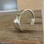 FUCKITY FUCK FUCK hand-stamped spoon cuff bracelet with modern font side view - 1936 W.A. Rogers Meadowbrook - upcycled vintage silverware - Laughing Frog Studio