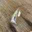 Detail view of detail on Chalice BADASS hand-stamped spoon cuff bracelet - upcycled vintage silverware - Laughing Frog Studio