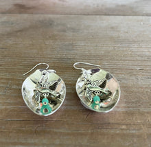 Spoon Earrings with Bird Charms - #5974
