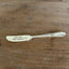 Hand-stamped "Who Cut the Cheese?" vintage silverware spreader William Rogers Memory/Hiawatha - handcrafted from upcycled vintage silverware - Laughing Frog Studio