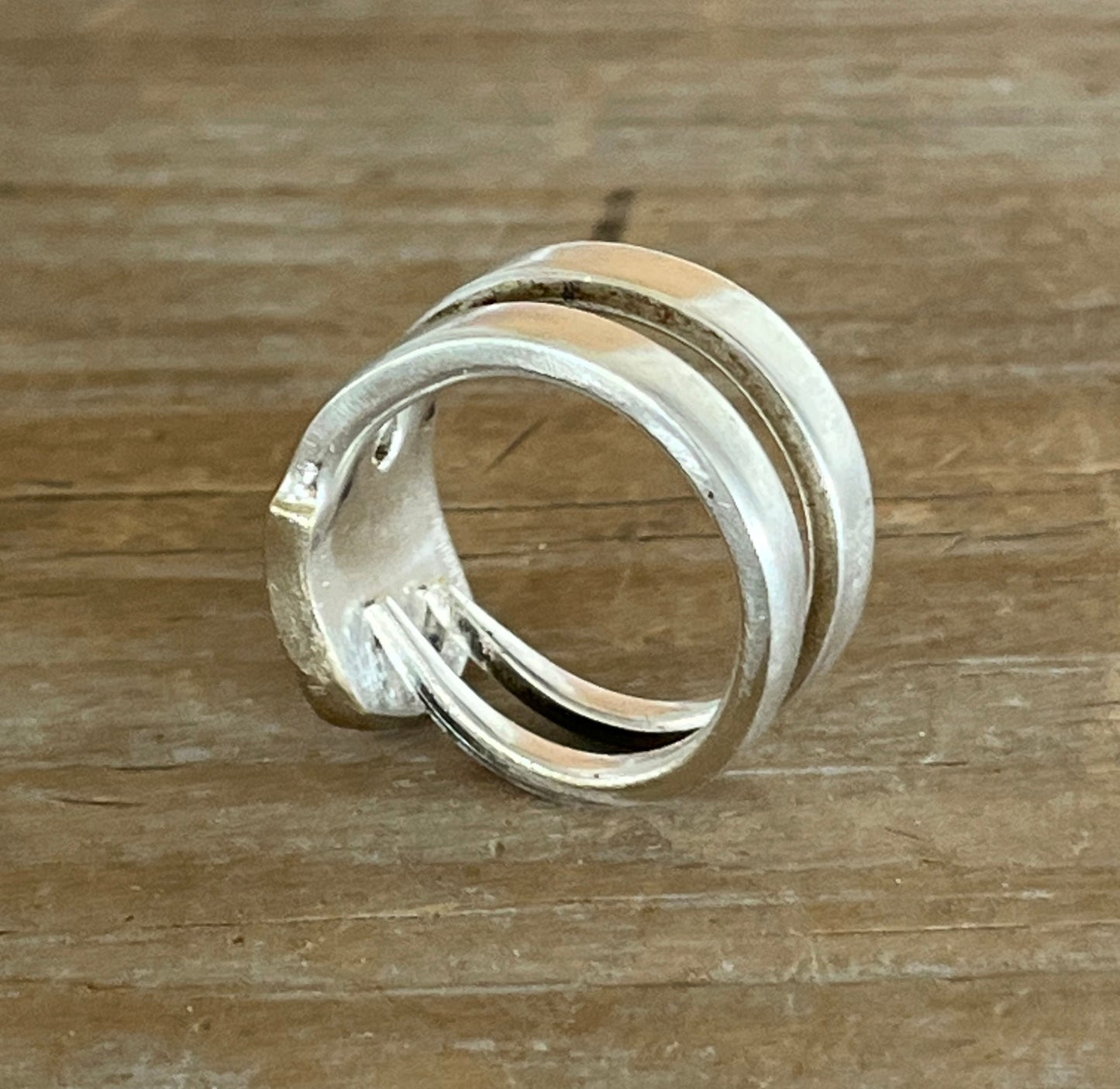 Fork Tine Ring - Double - BEATING HEART - SIZE 7.5 - #6028