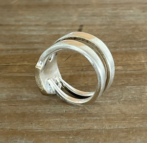 Fork Tine Ring - Double - BEATING HEART - SIZE 7.5 - #6028