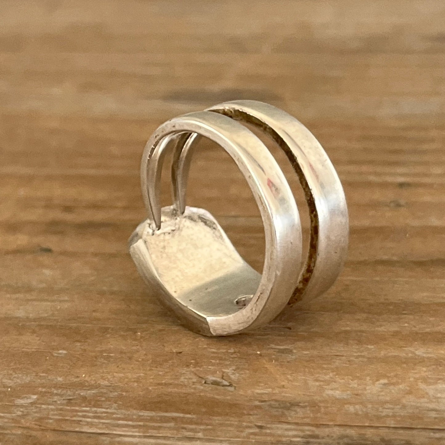 Fork Tine Ring - Double - Trio of Daisies - SIZE 8.5 - #6032