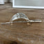 Side view of cake server hair barrette with iced tea spoon stick - handcrafted upcycled vintage silverware hair accessory - Laughing Frog Studio