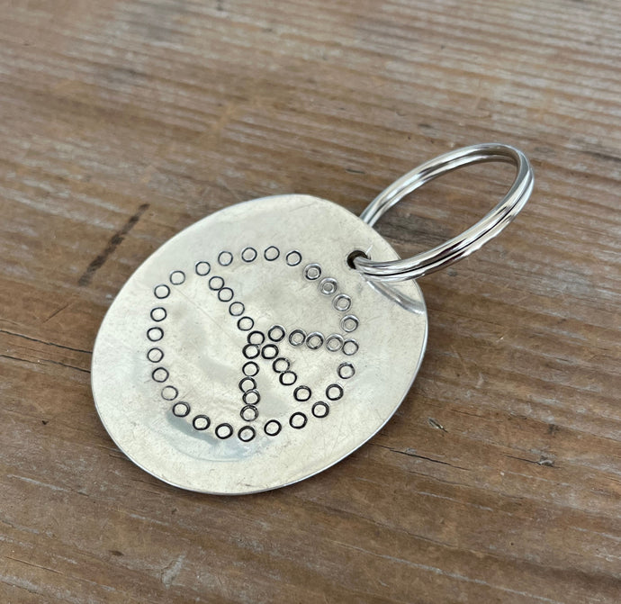 Stamped Spoon Keychain - PEACE - #6039