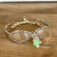 Oneida Dover pattern spoon link bracelet with glass beads - handcrafted from upcycled vintage silverware - Laughing Frog Studio