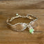 Eco-friendly Oneida Dover pattern spoon link bracelet with glass beads - handcrafted from upcycled vintage silverware - Laughing Frog Studio