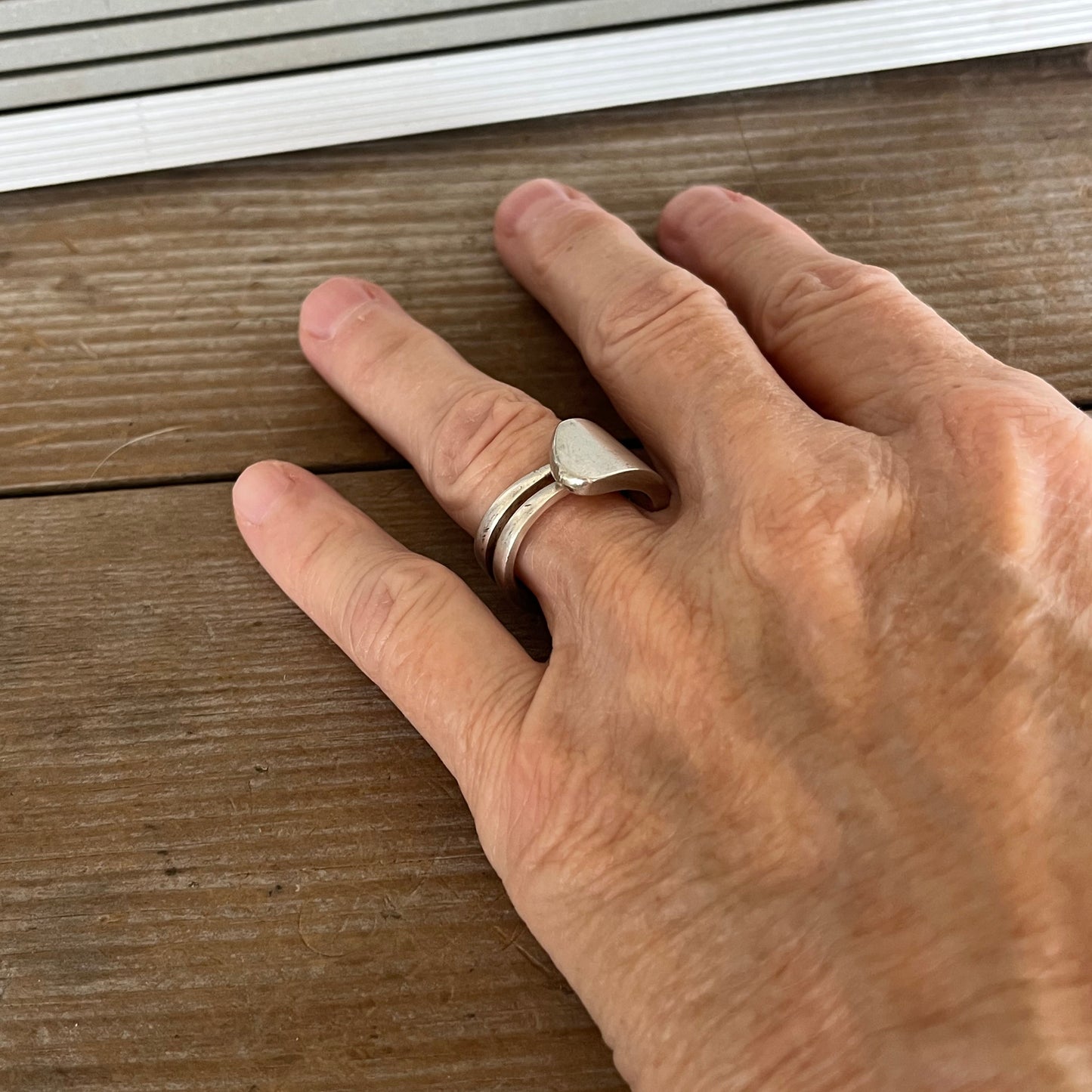 Fork Tine Ring - Double - PLAIN - SIZE 7.5 - #6042